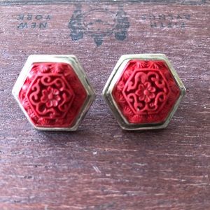 Sterling earrings with cinnabar